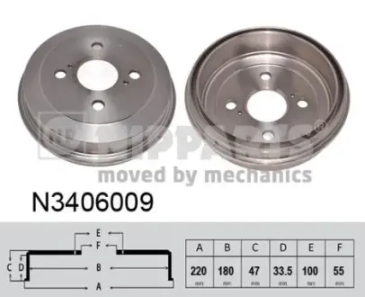 Тормозной барабан NIPPARTS N3406009