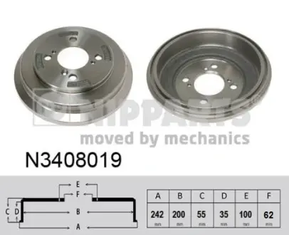 Тормозной барабан NIPPARTS N3408019