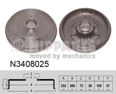 Тормозной барабан NIPPARTS N3408025