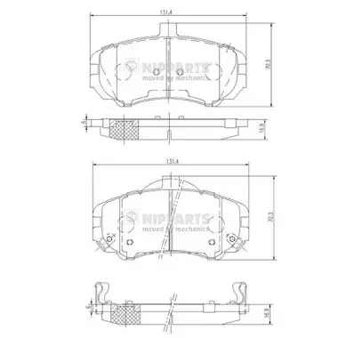 Комплект тормозных колодок, дисковый тормоз NIPPARTS N3600544 (фото 1)