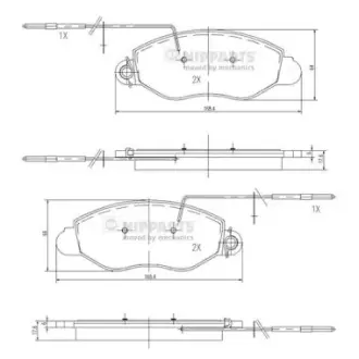 Комплект тормозных колодок, дисковый тормоз NIPPARTS N3601104