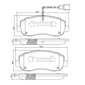 Комплект тормозных колодок, дисковый тормоз NIPPARTS N3601105