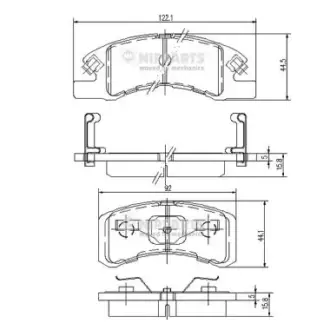 Комплект тормозных колодок, дисковый тормоз NIPPARTS N3606021