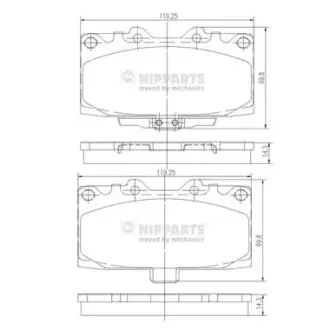 Комплект тормозных колодок, дисковый тормоз NIPPARTS N3607022