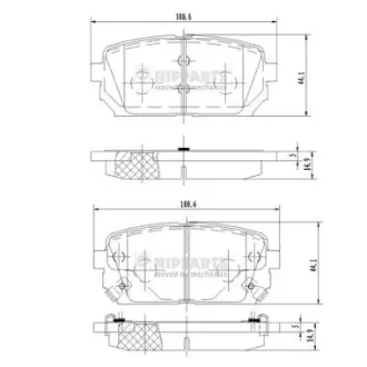 Комплект тормозных колодок, дисковый тормоз NIPPARTS N3610309