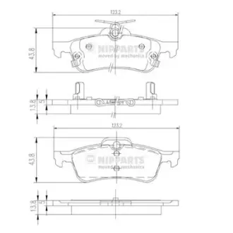 Комплект тормозных колодок, дисковый тормоз NIPPARTS N3612036