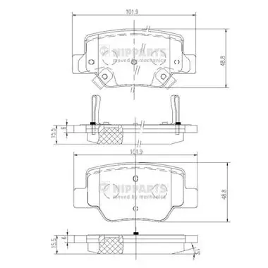 Комплект тормозных колодок, дисковый тормоз NIPPARTS N3612040 (фото 1)