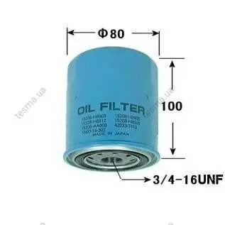 Oil filter, Spin-On. Фильтр масляный, накручиваемый NISSAN/INFINITI 15208H1011 (фото 1)