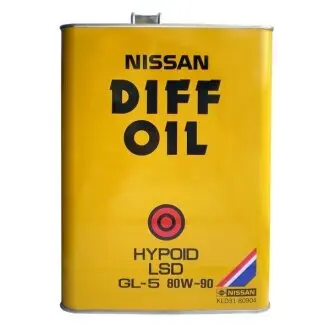 Масло трансмиссионное, NISSAN DIFF OIL Hypoid LSD, SAE 80W-90, 4L NISSAN/INFINITI KLD3180904