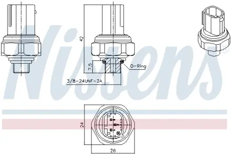 Датчик давления хладогента NISSENS 301070