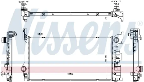 Радіатор охолодження двигуна NISSENS 606565