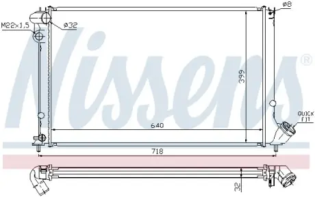 Радіатор охолодження двигуна NISSENS 63733