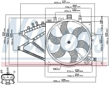 Вентилятор охолодження двигуна NISSENS 85190