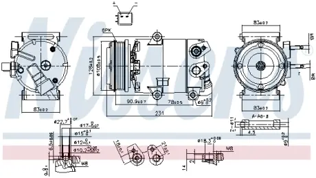 Компрессор кондиционера NISSENS 890588