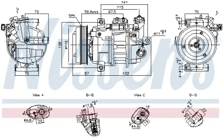 DB Компресор A-CLASS (W177), B-CLASS Sports Tourer (W247), CLA (C118), GLA (H247) NISSENS 891108