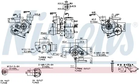 Турбіна VW LT 2.5TDI (66-75kw) (3 випуску) (074145701C) NISSENS 93027