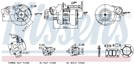 Турбокомпресор (із монтажним набором) RVI MIDLUM, PREMIUM DCI6-A/DCI6-W/MIDR06.02.26W/4 04.96- NISSENS 93792