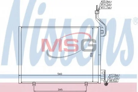 Радiатор кондицiонера NISSENS 940107