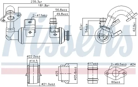 Радіатор рециркуляції ВГ NISSENS 989407