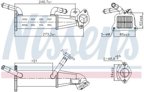 Радиатор отработанных газов CITROEN JUMPER/PEUGEOT BOXER (пр-во Nissens) NISSENS 989451