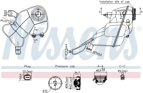 Бачок розширювальний MERCEDES-BENZ S-SERIES W221 (вир-во Nissens) NISSENS 996204