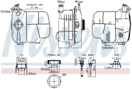 Бачок расширительный с крышкой OPEL ASTRA (2004) (Пр-во Nissens) NISSENS 996305