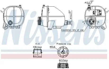 Бачок розширювальний BMW 5 (G30/G31)/6 (G32)/7 (G11/G12)/8 (G14/G15/G16) 2.0-3.0i 16- NISSENS 996357