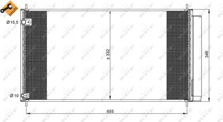Радіатор кондиціонера (з осушувачем) Toyota Auris/Corolla 2.0/2.2D 05-14 NRF 35838