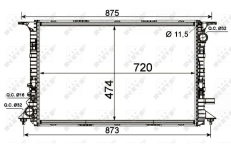 Радіатор охолодження AUDI A8 4.2D 09- (вир-во) NRF 53013