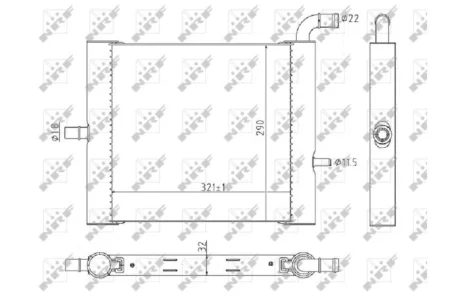 Радіатор охолодження LAND ROVER Discovery 16- (вир-во) NRF 59176