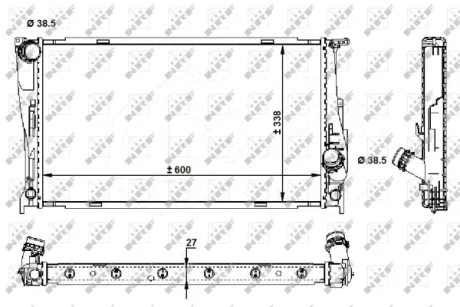 Радіатор охолодження BMW 3 (E90)/X1 (E84) 1.6/2.0/3.0 06-15 N20/N54/N55 NRF 59210