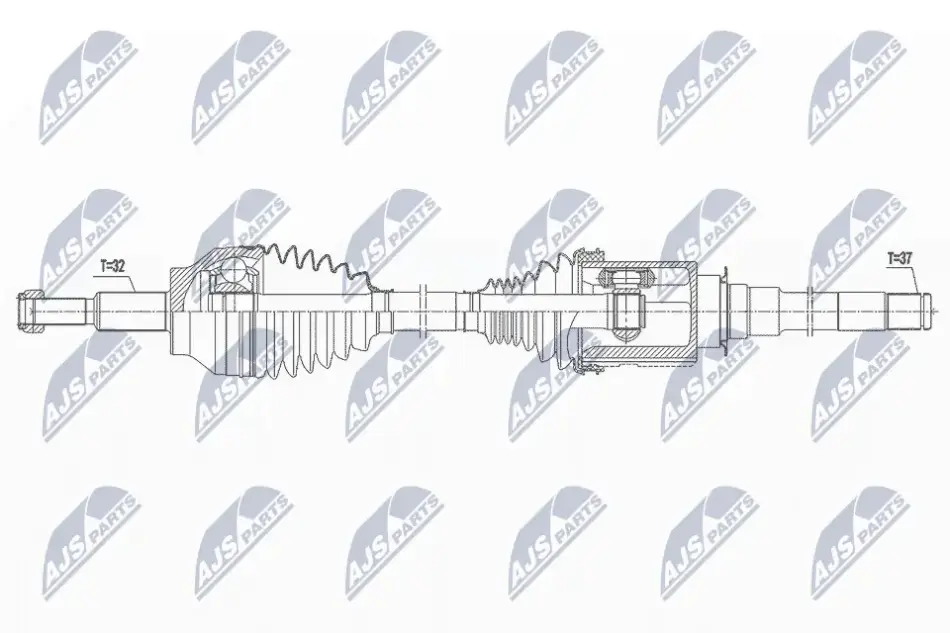 Приводний вал JEEP GRAND CHEROKEE IV (WK, WK2), DODGE DURANGO (WD) (вир-во) NTY NPWCH031 (фото 1)