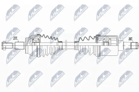 Піввісь ліва (27/26) 983mm Ford Focus/C-Max 1.6TDCi 10-16 NTY NPW-FR-045