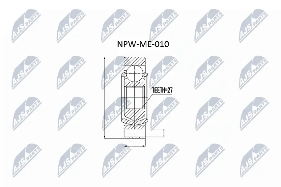 Комплект шарніру приводного валу внутр. (вир-во) NTY NPWME010 (фото 1)