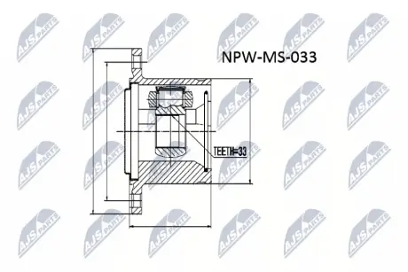 Шарнір внутрішній правий NTY NPWMS033