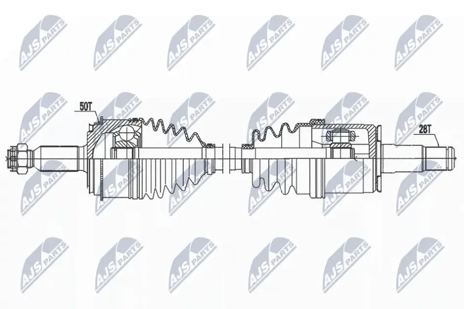 Приводний вал лівий MITSUBISHI PAJERO III (вир-во) NTY NPWMS079 (фото 1)