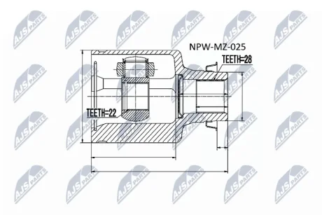 ШРКШ внутр. правий MAZDA 3 (вир-во) NTY NPWMZ025