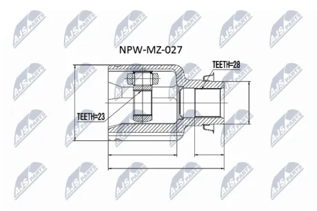 ШРКШ внутр. правий MAZDA 3, 626 V (вир-во) NTY NPWMZ027
