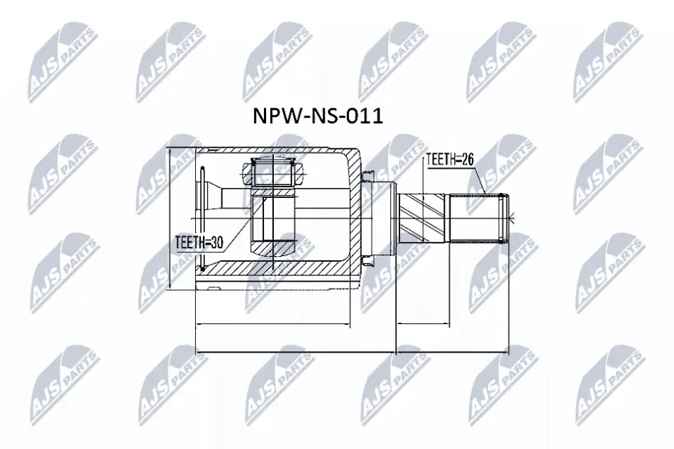 ШРКШ внутр. лівий NISSAN QASHQAI I (вир-во) NTY NPWNS011 (фото 1)