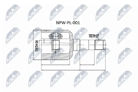 ШРКШ внутр. Opel Astra H 1.9CDTI 04-/Vectra C 1.9CDTI 04- NTY NPW-PL-001