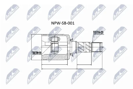 Шрус наружний NTY NPWSB001
