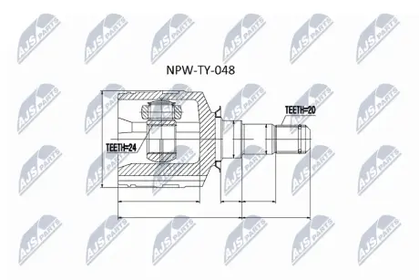 Шрус піввісі NTY NPWTY048