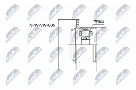 Автозапчасть NTY NPWVW006