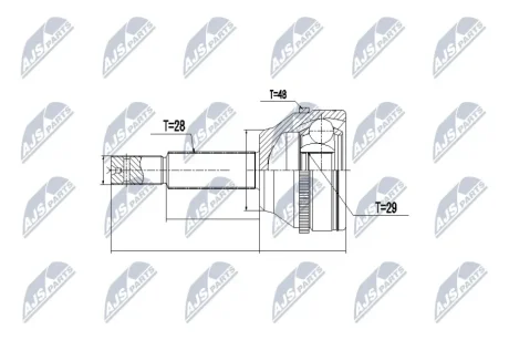 Nty | | Шарнір рівних кутових швидкостей ford transit 2.2tdci 06-, 1511 NTY NPZFR033