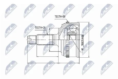 Nty | | Шарнір рівних кутових швидкостей honda accord cg 98-, 44014s1be NTY NPZHD034