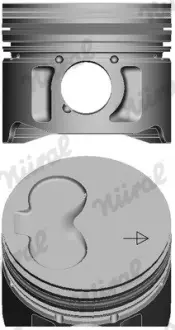 Поршень з кільцями AUDI/VW 80.50 mm 1.9D/2.4D 1X/1Y/3D/AAS/AAB (вир-во) NURAL 8799011140