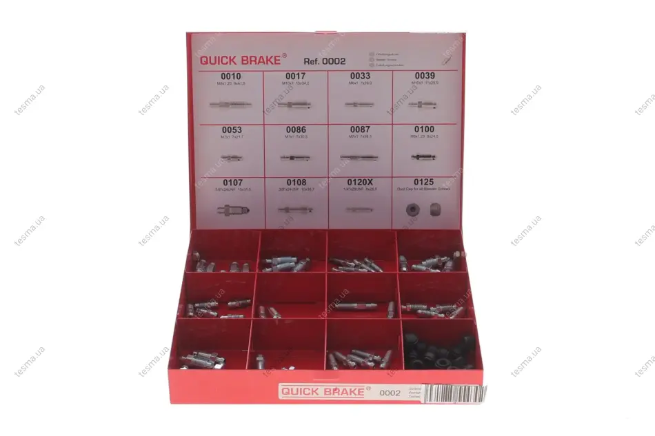 комплект штуцерів прокачки гальм M6x1-M10x1/7x21.7-11x29.9 +заглушки (к-кт 75шт.) OJD QUICK BRAKE 1710002 - фото 1