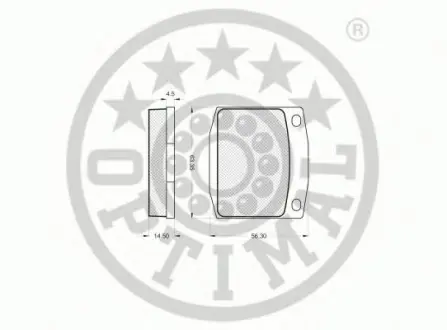 Комплект тормозных колодок, дисковый тормоз OPTIMAL 9188