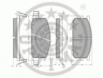 Комплект тормозных колодок, дисковый тормоз OPTIMAL 9216