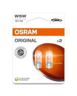 Лампа допоміжн. освітлення W5W 12V 5W W2.1X9. 5d ORIGINAL (2 шт) blister eco-упаковка (вир-во) OSRAM 2825-2BL